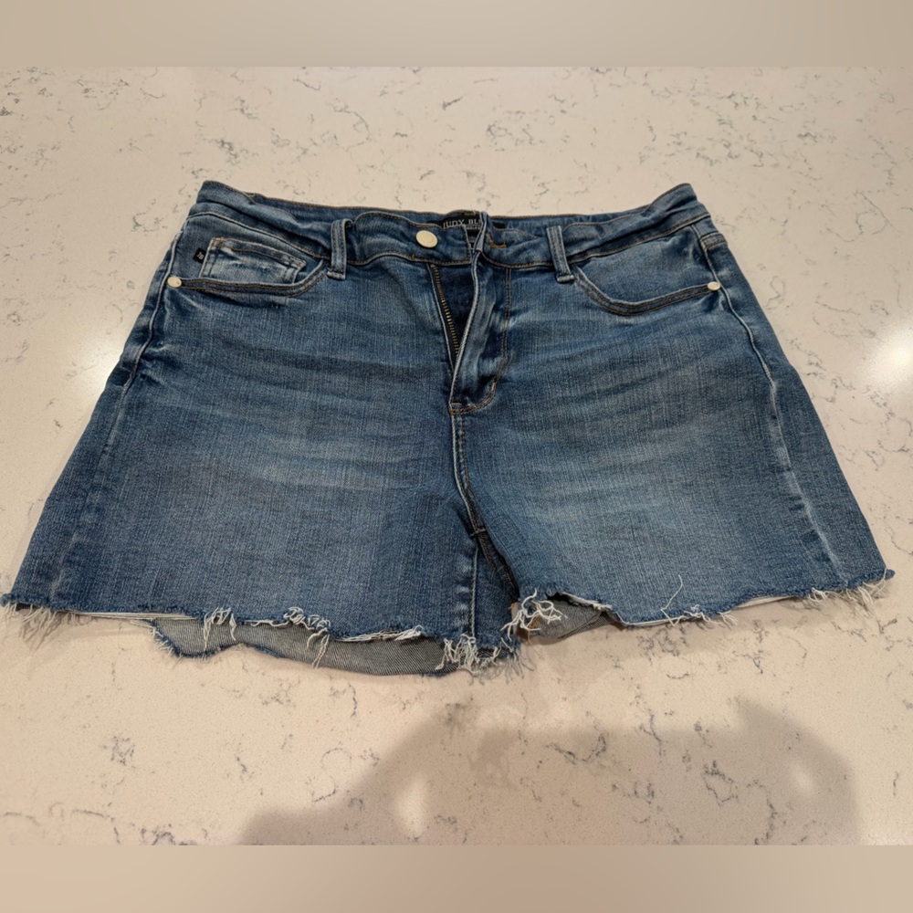 Judy Blue Jean Cut Off Denim Shorts, Size Large